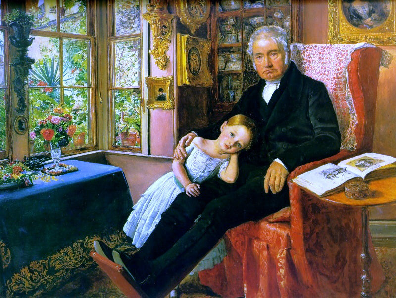 Sir Everett Millais James Wyatt and His Grandaughter Mary - Canvas Print