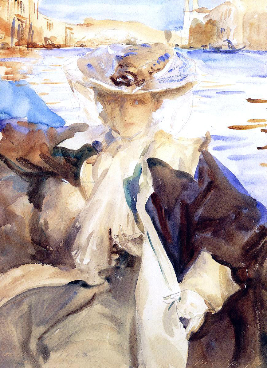 John Singer Sargent Jane de Glehn in a Gondola - Canvas Print