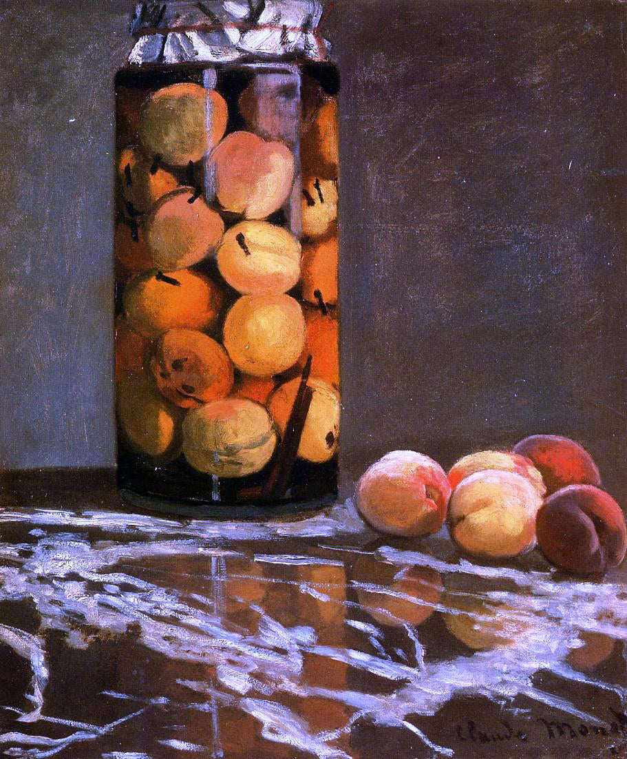 Claude Oscar Monet Jar of Peaches - Canvas Print