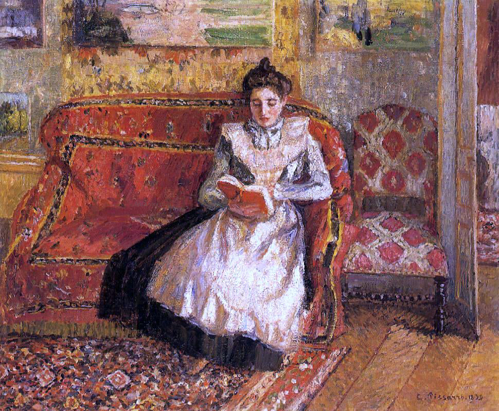 Camille Pissarro Jeanne Reading - Canvas Print