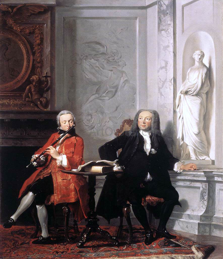 Cornelis Troost Jeronimus Tonneman and his Son - Canvas Print