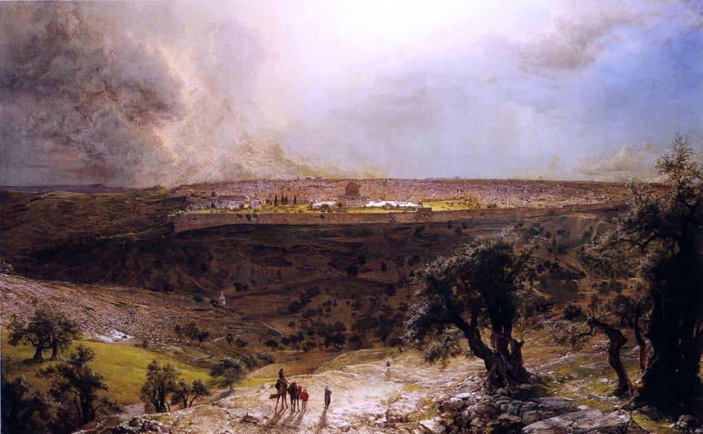 Frederic Edwin Church Jerusalem from the Mount of Olives - Canvas Print
