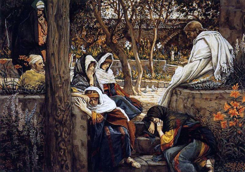 James Tissot Jesus at Bethany - Canvas Print