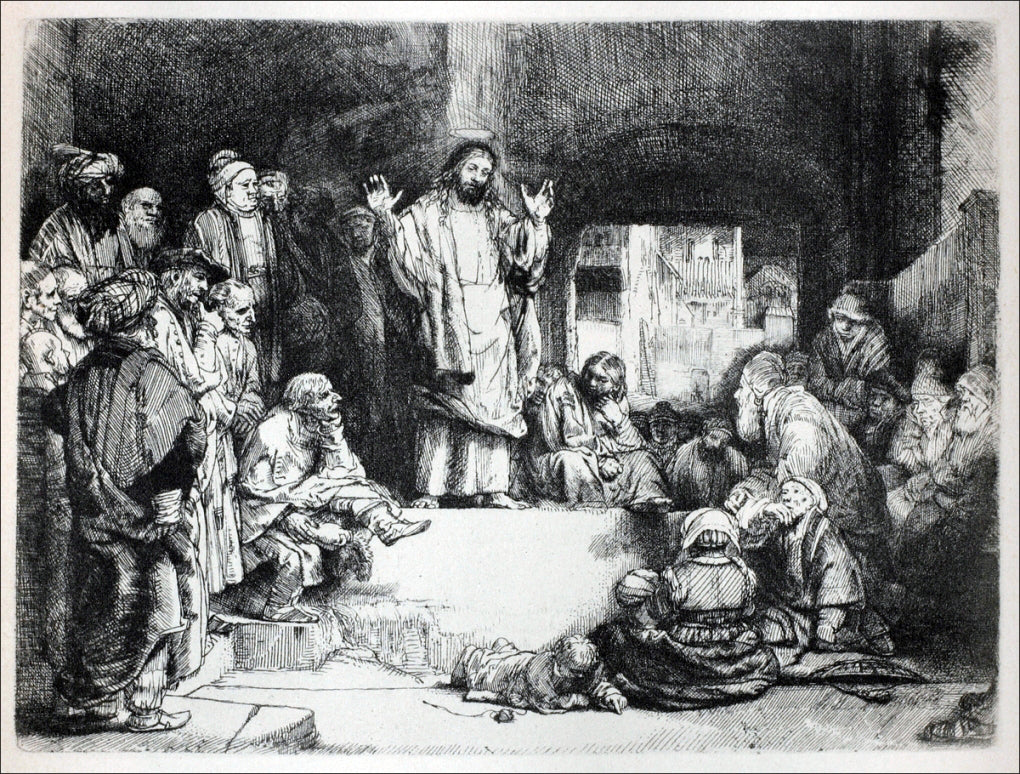 Rembrandt Van Rijn Jesus Preaching; called the 'La Tombe' - Canvas Print