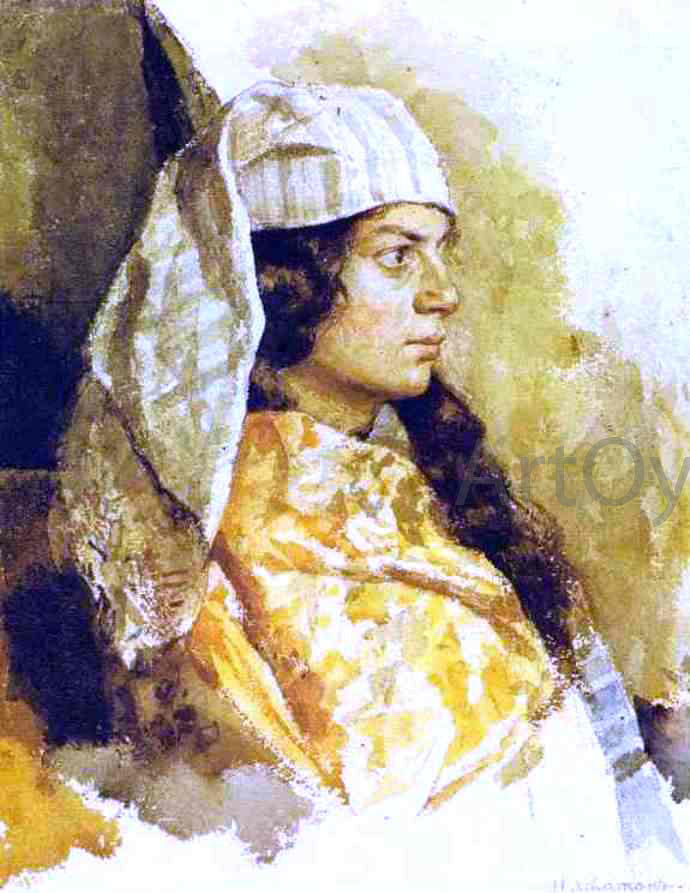 Isaac Ilich Levitan Jewish Woman in an Oriental Shawl - Canvas Print