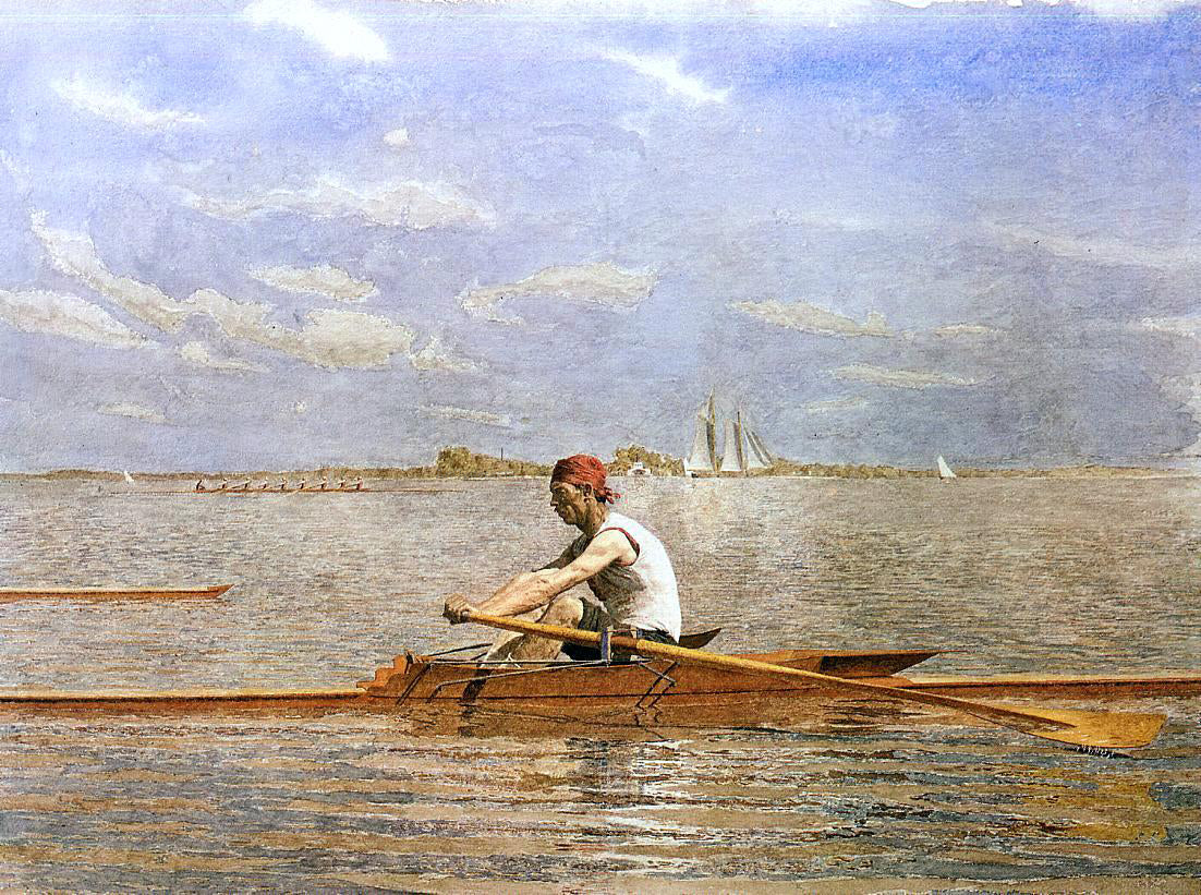 Thomas Eakins John Biglin in a Single Scull - Canvas Print