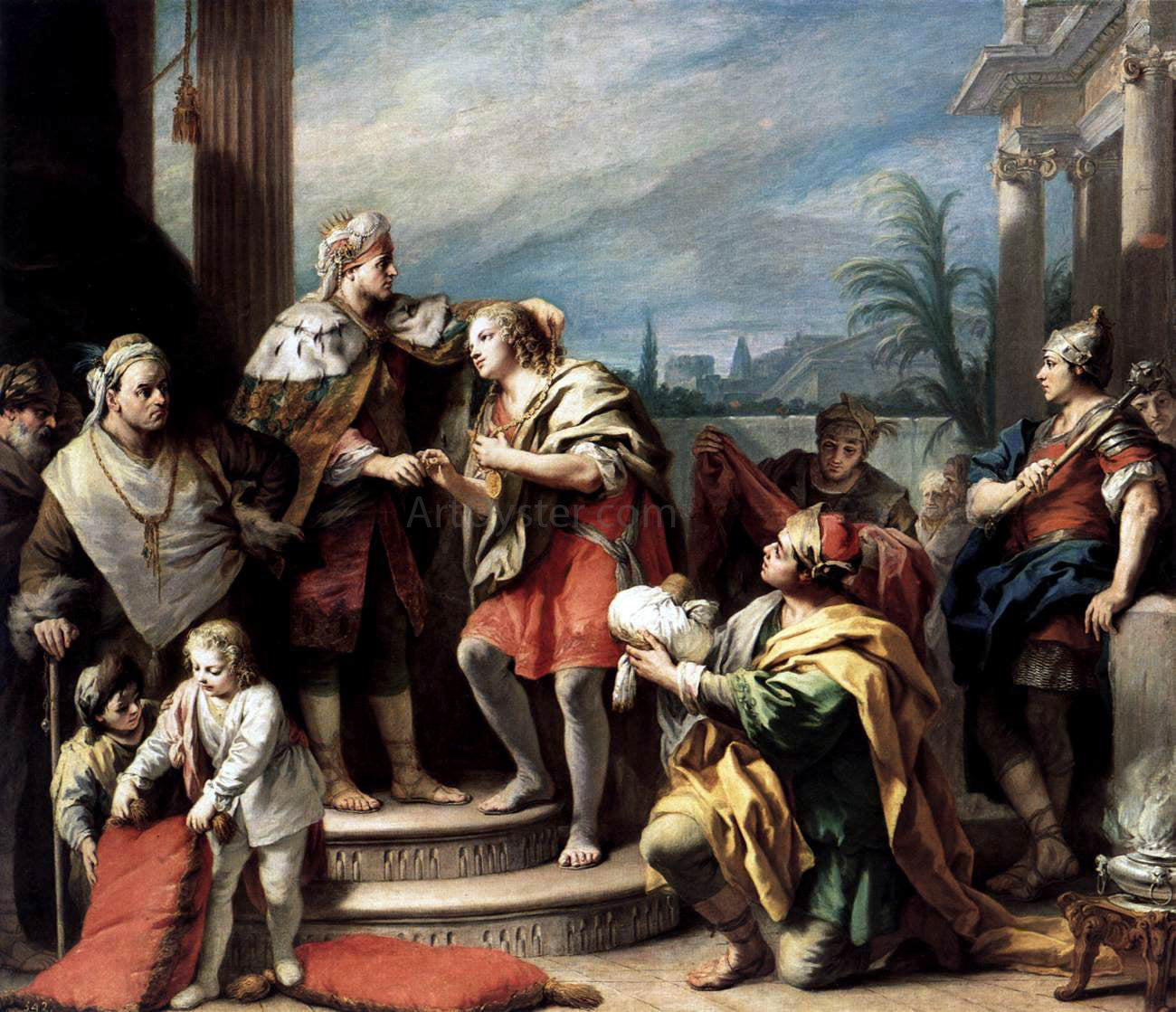 Jacopo Amigoni Joseph in the Pharaoh's Palace - Canvas Print