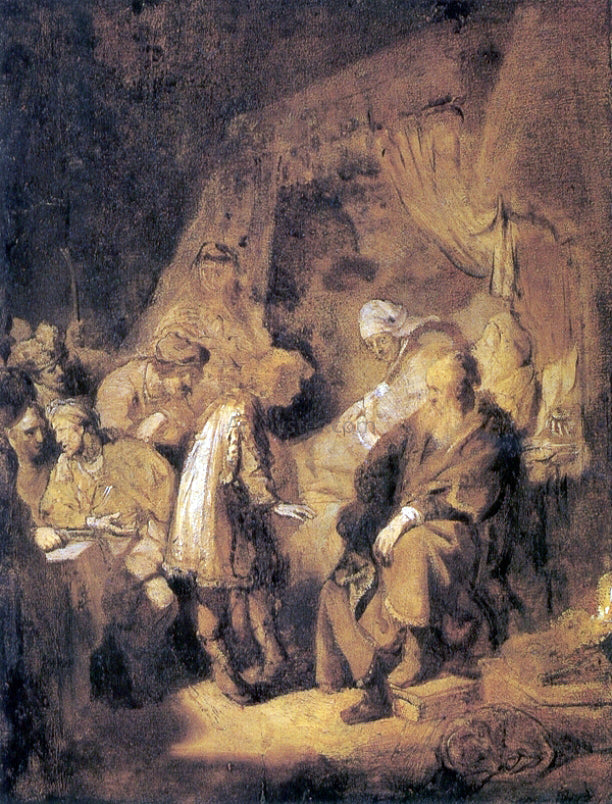 Rembrandt Van Rijn Joseph Tells his Dreams - Canvas Print