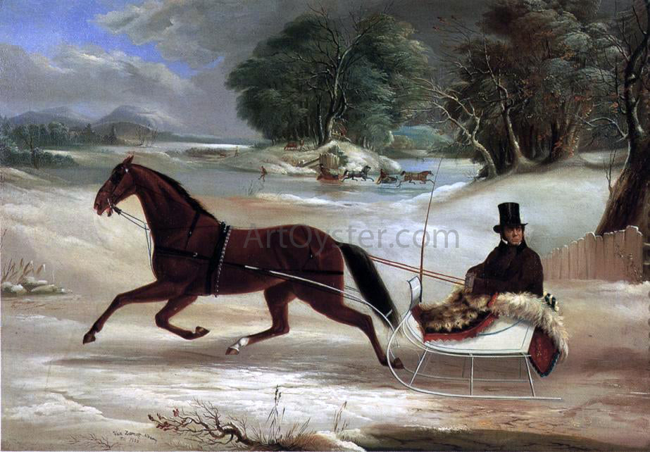 Thomas Kirby Van Zandt Judge Van Aernum in His Sleigh - Canvas Print