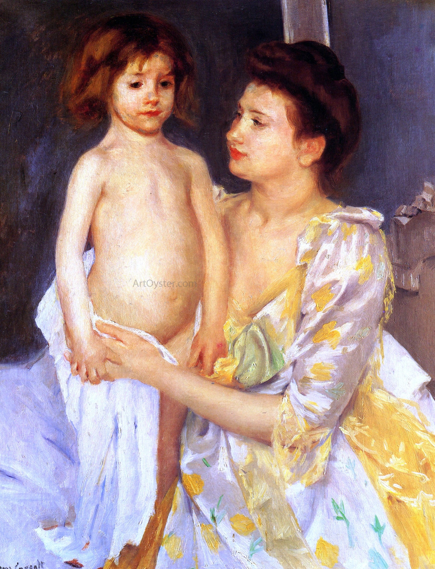 Mary Cassatt Jules Being Dried by His Mother - Canvas Print