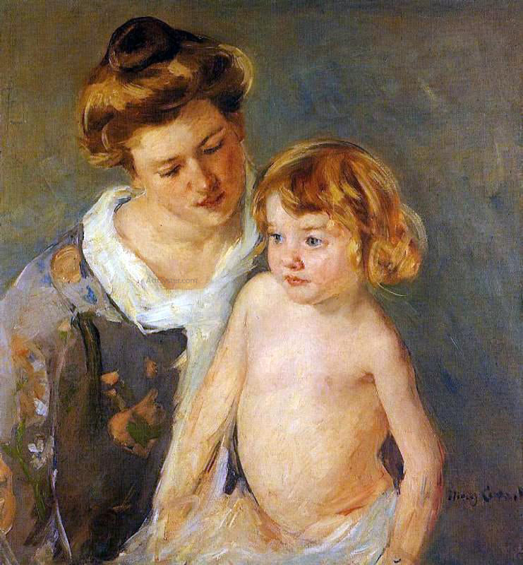 Mary Cassatt Jules Standing by His Mother - Canvas Print
