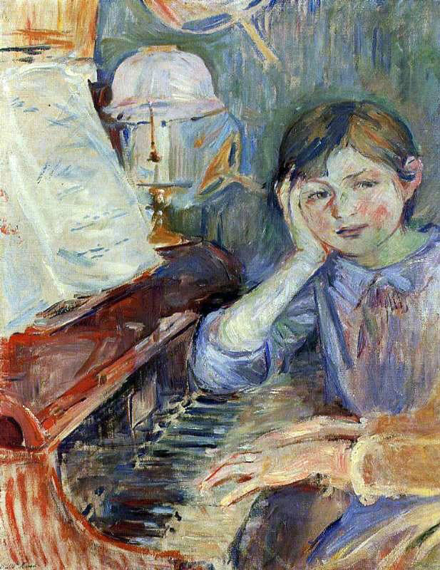 Berthe Morisot Julie Listening - Canvas Print