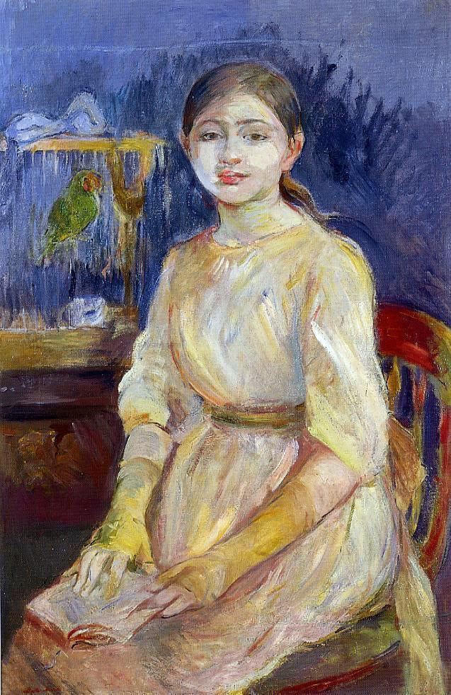 Berthe Morisot Julie Manet with a Budgie - Canvas Print