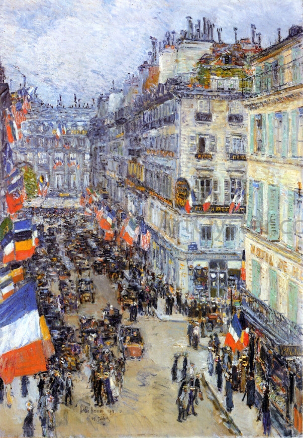 Frederick Childe Hassam July Fourteenth, Rue Daunou - Canvas Print