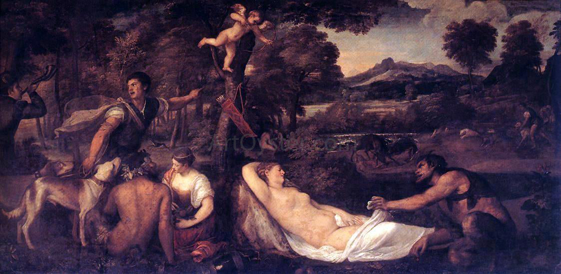 Titian Jupiter and Anthiope (Pardo-Venus) - Canvas Print