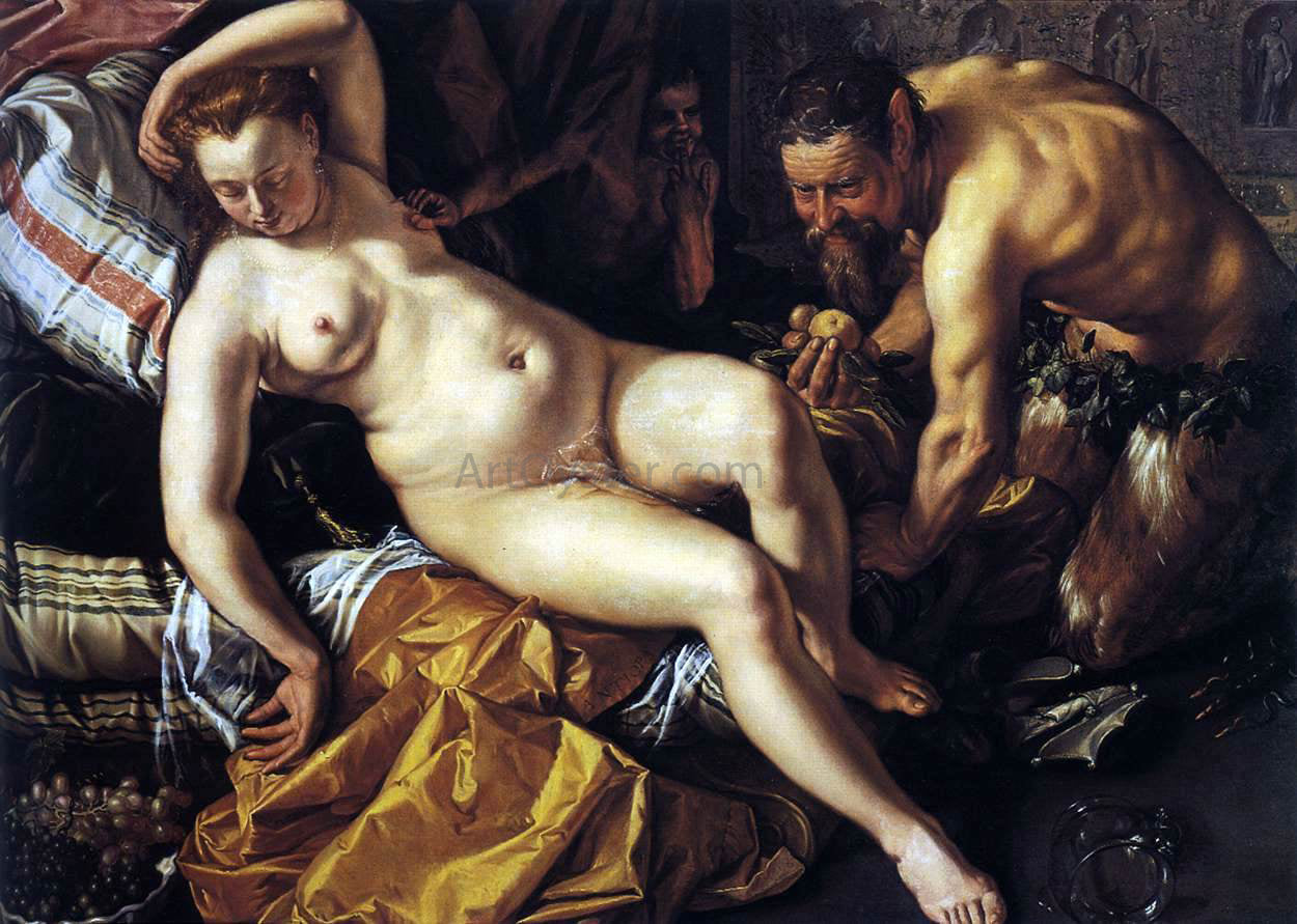 Hendrick Goltzius Jupiter and Antiope - Canvas Print