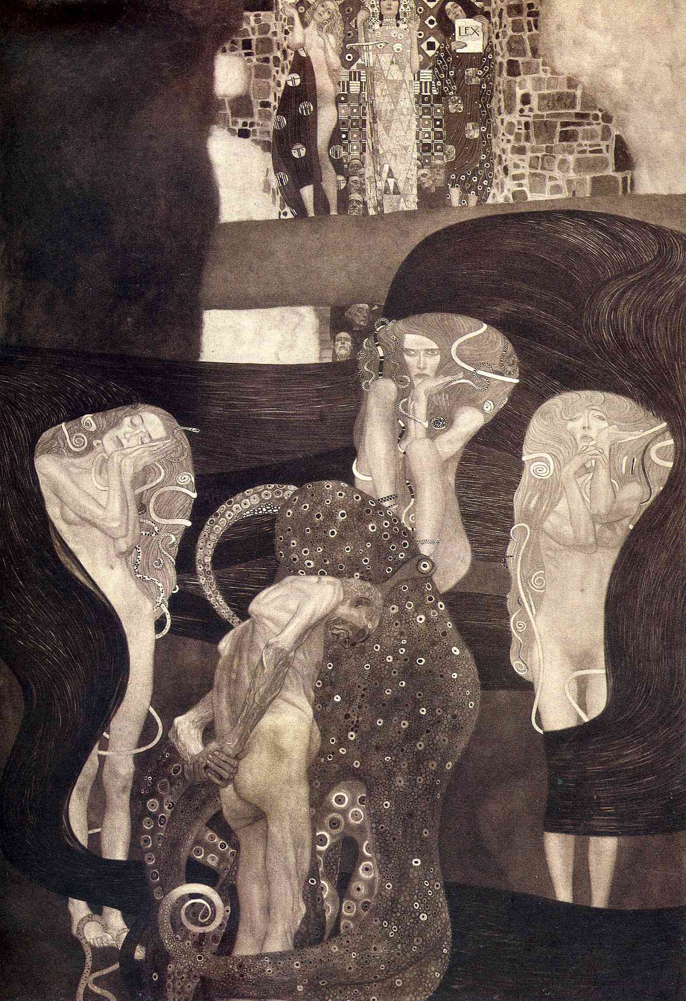 Gustav Klimt Jurisprudence Final State - Canvas Print