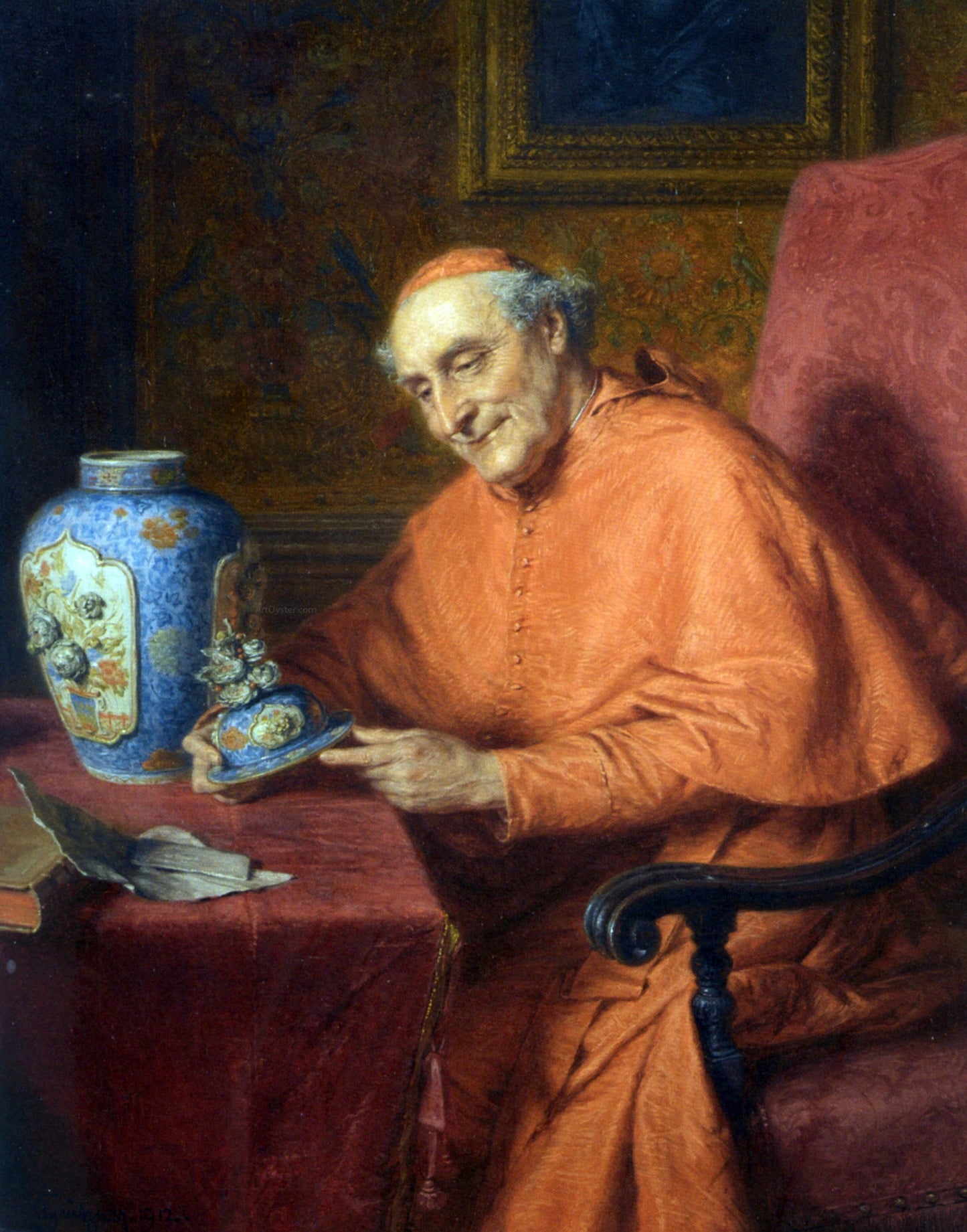Eduard Von Grutzner Kardinal Als Kunstliebhaber - Canvas Print