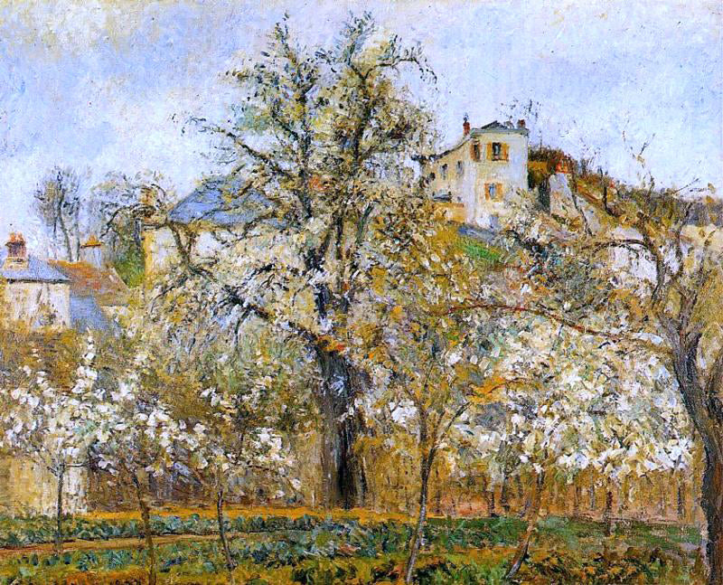 Camille Pissarro Kitchen Garden with Trees in Flower, Spring, Pontoise - Canvas Print