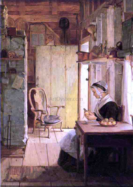 Thomas Hicks Kitchen Interior - Canvas Print