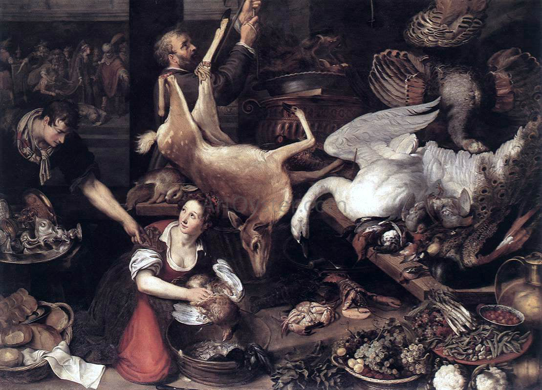 The Younger Adriaen Van Nieulandt Kitchen Scene - Canvas Print