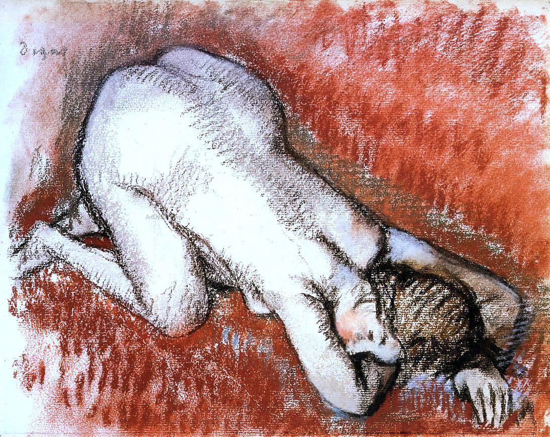Edgar Degas Kneeling Nude - Canvas Print