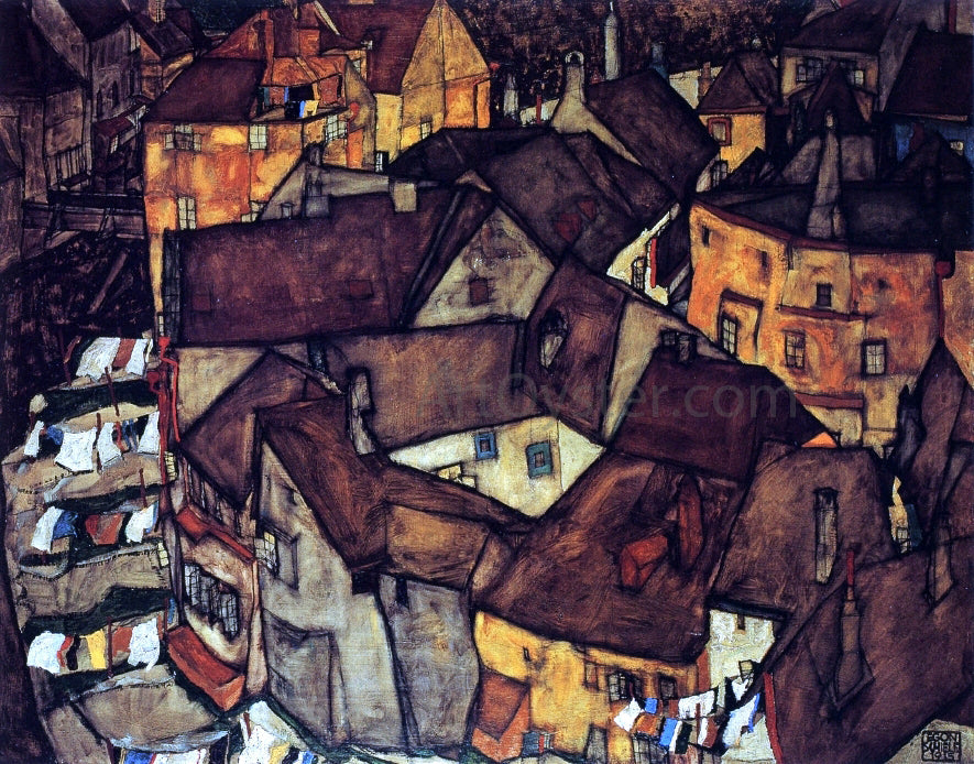 Egon Schiele Krumau Town Crescent I - Canvas Print