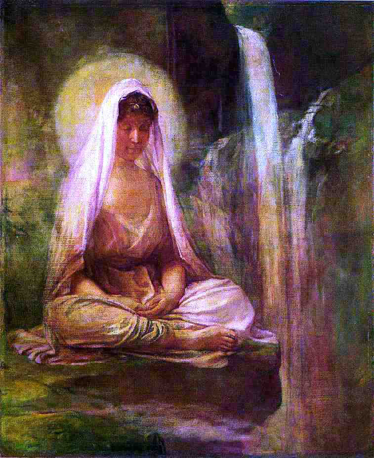 John La Farge Kwannon Meditating on Human Life - Canvas Print