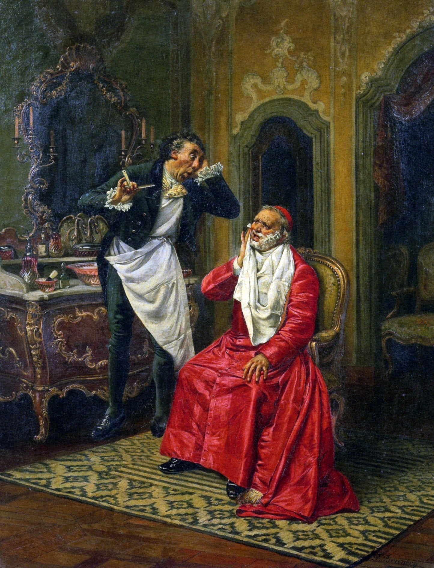 Francois Brunery La Barbier Maladroit - Canvas Print
