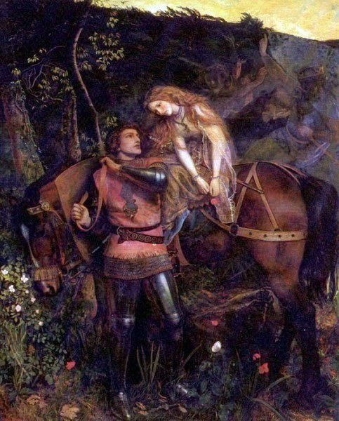 Arthur Hughes La Belle Dame Sans Merci - Canvas Print