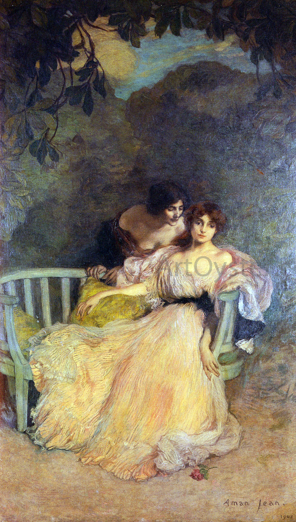Edmond Francois Aman-Jean La Confidence - Canvas Print