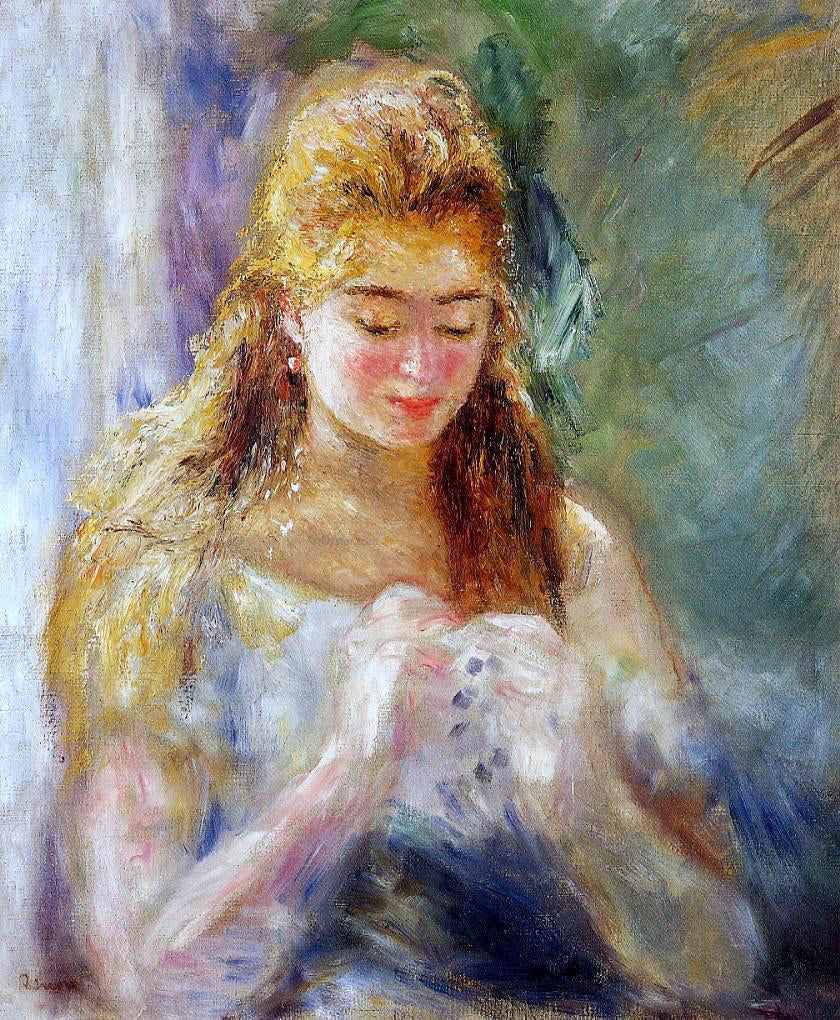 Pierre Auguste Renoir La Couseuse - Canvas Print