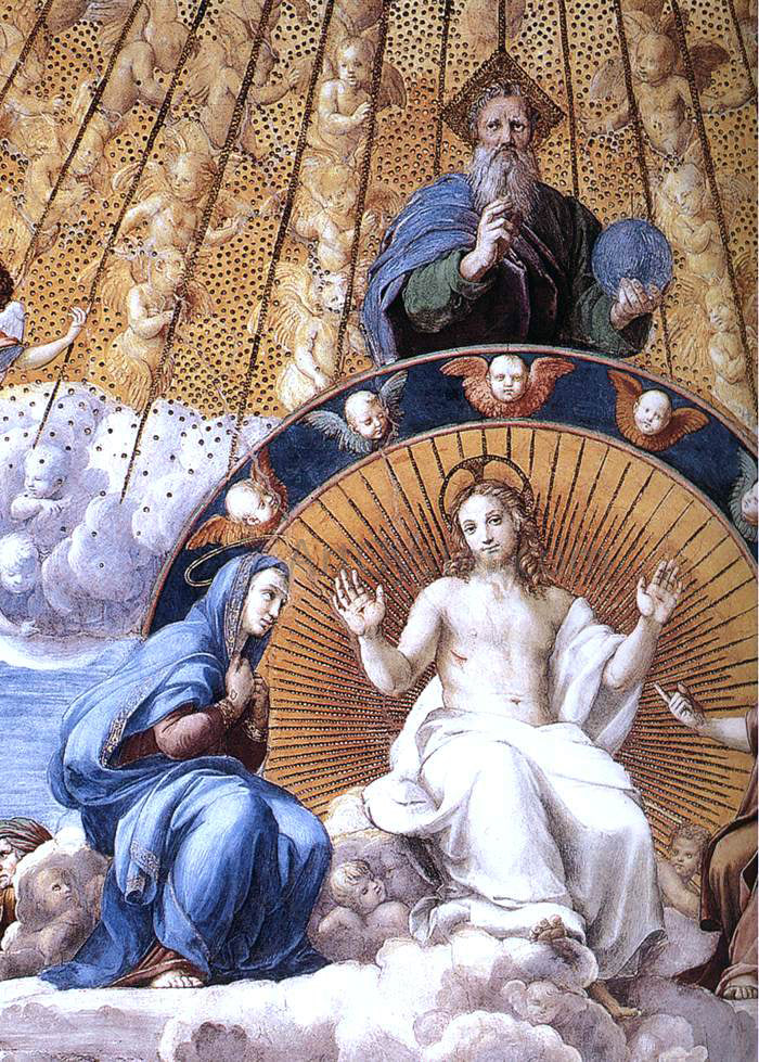Raphael La Disputa (detail 12) (Stanza della Segnatura) - Canvas Print