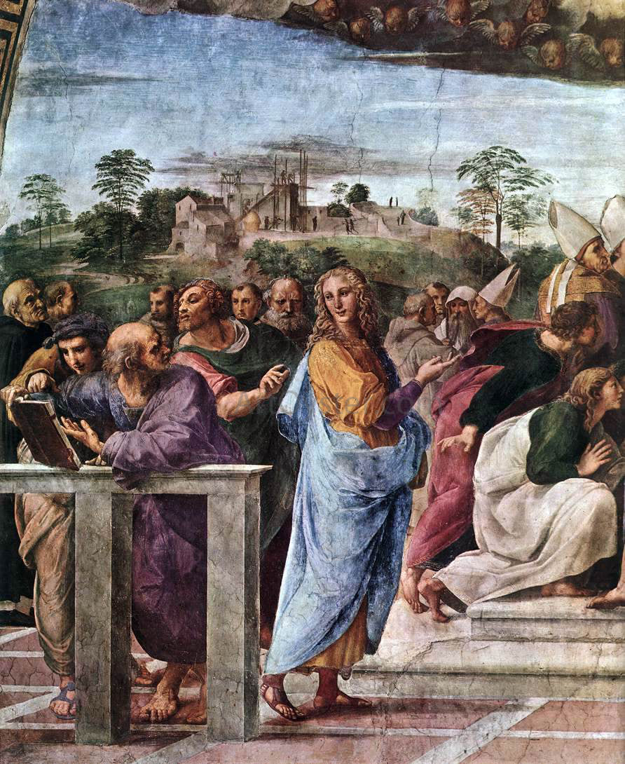 Raphael La Disputa (detail 2) (Stanza della Segnatura) - Canvas Print