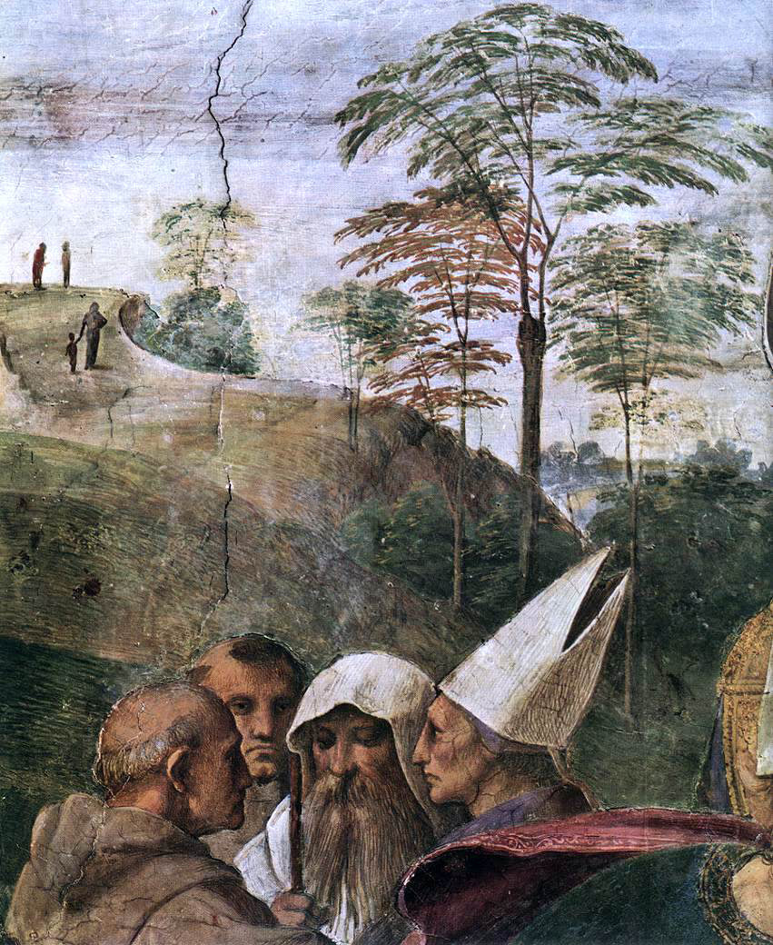 Raphael La Disputa (detail 4) (Stanza della Segnatura) - Canvas Print