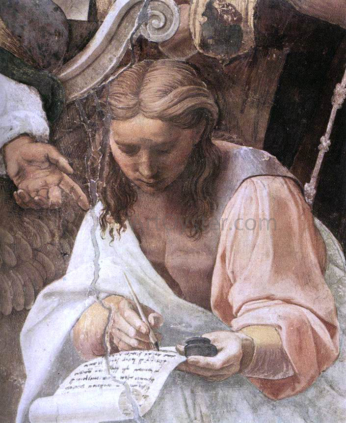 Raphael La Disputa (detail 7) (Stanza della Segnatura) - Canvas Print