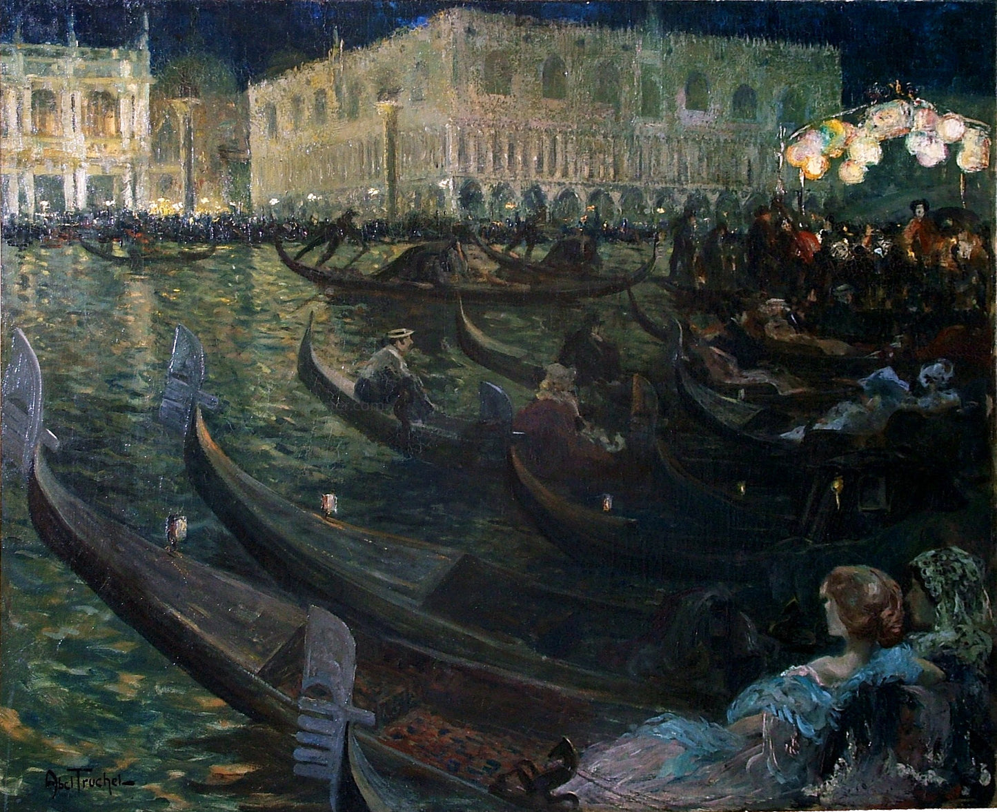 Louis Abel-Truchet La Festa Del Redentore, Venice - Canvas Print
