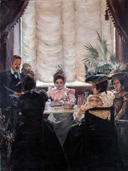 Julio Vila Prades La hora del cafe - Canvas Print
