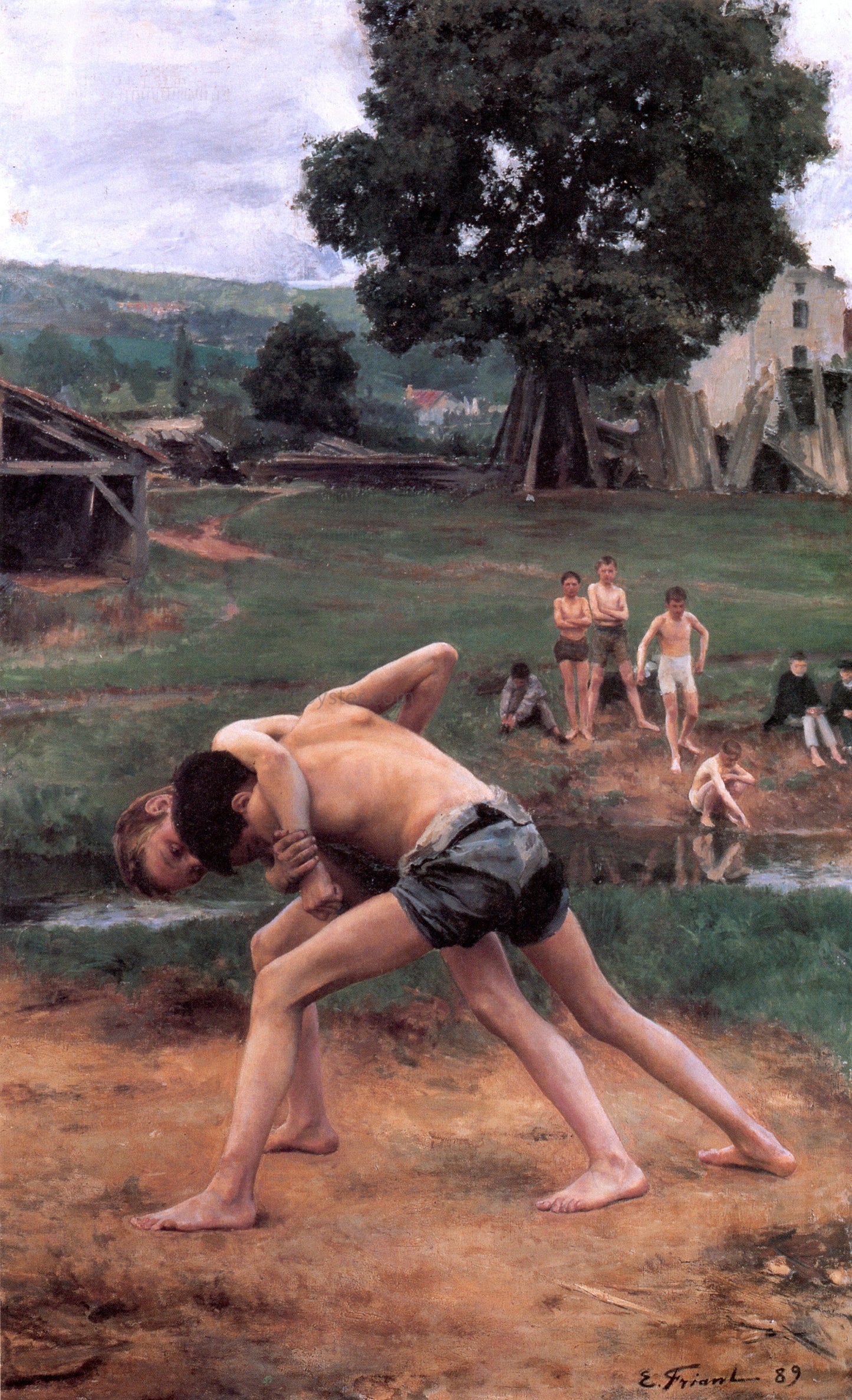 Emile Friant La Lutte - Canvas Print