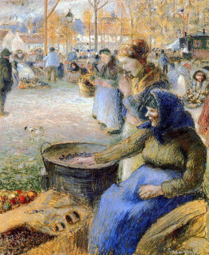 Camille Pissarro La Marchande de Marrons, Fiore de la St. Martin, Pontoise - Canvas Print