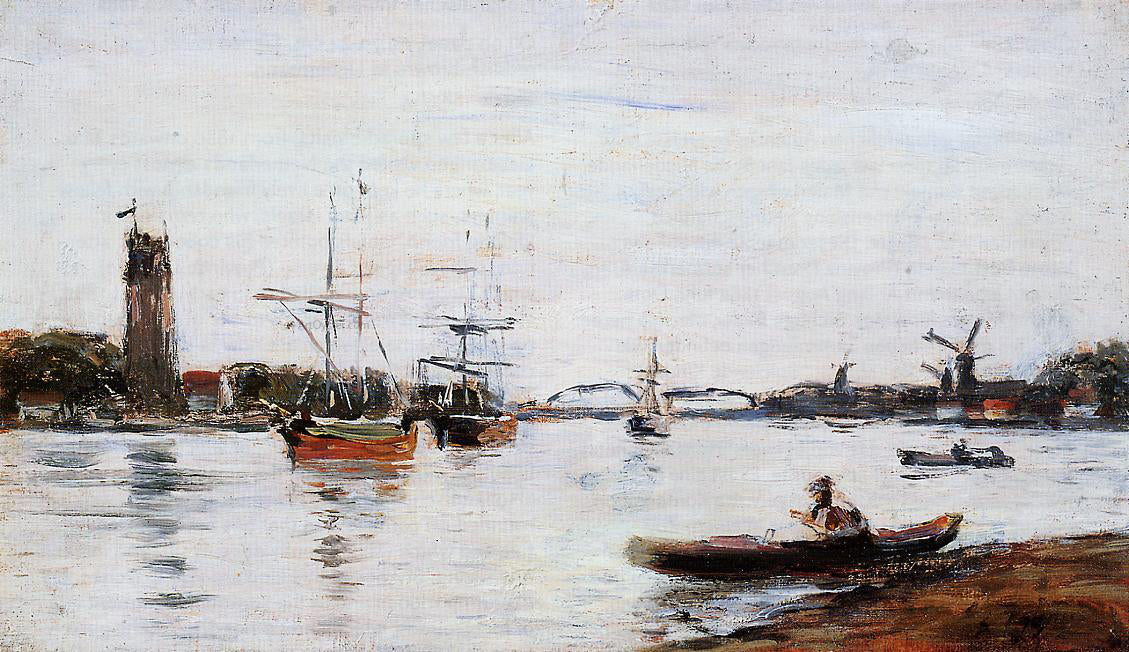 Eugene-Louis Boudin La Meuse at Dordrecht - Canvas Print