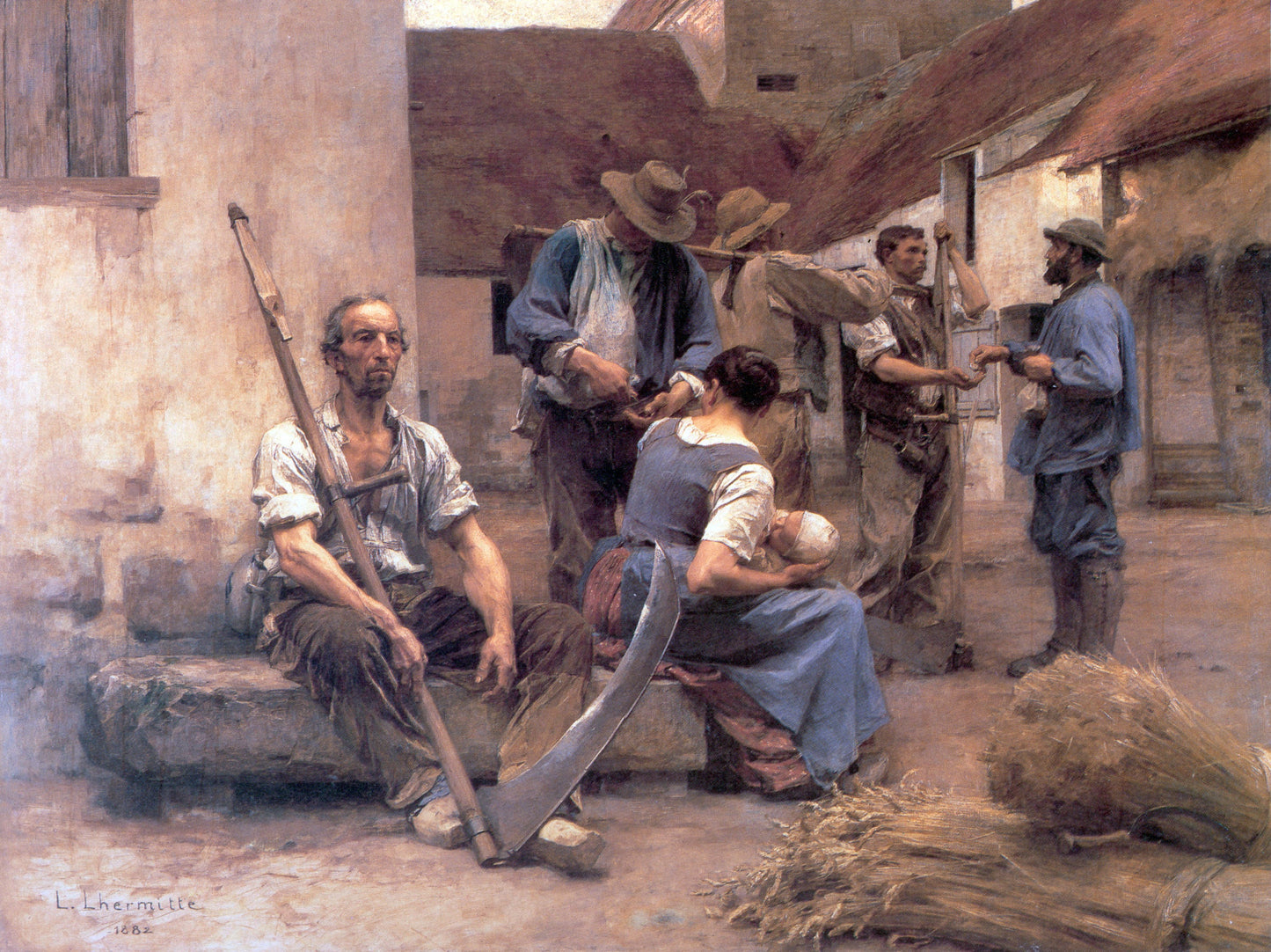 Leon Augustin L'hermitte) La Paye des Moissonneurs - Canvas Print