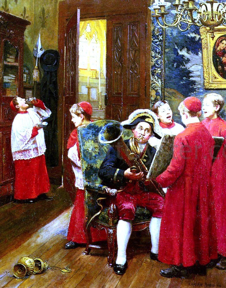 Paul Charles Chocarne-Moreau La Repetition Generale - Canvas Print