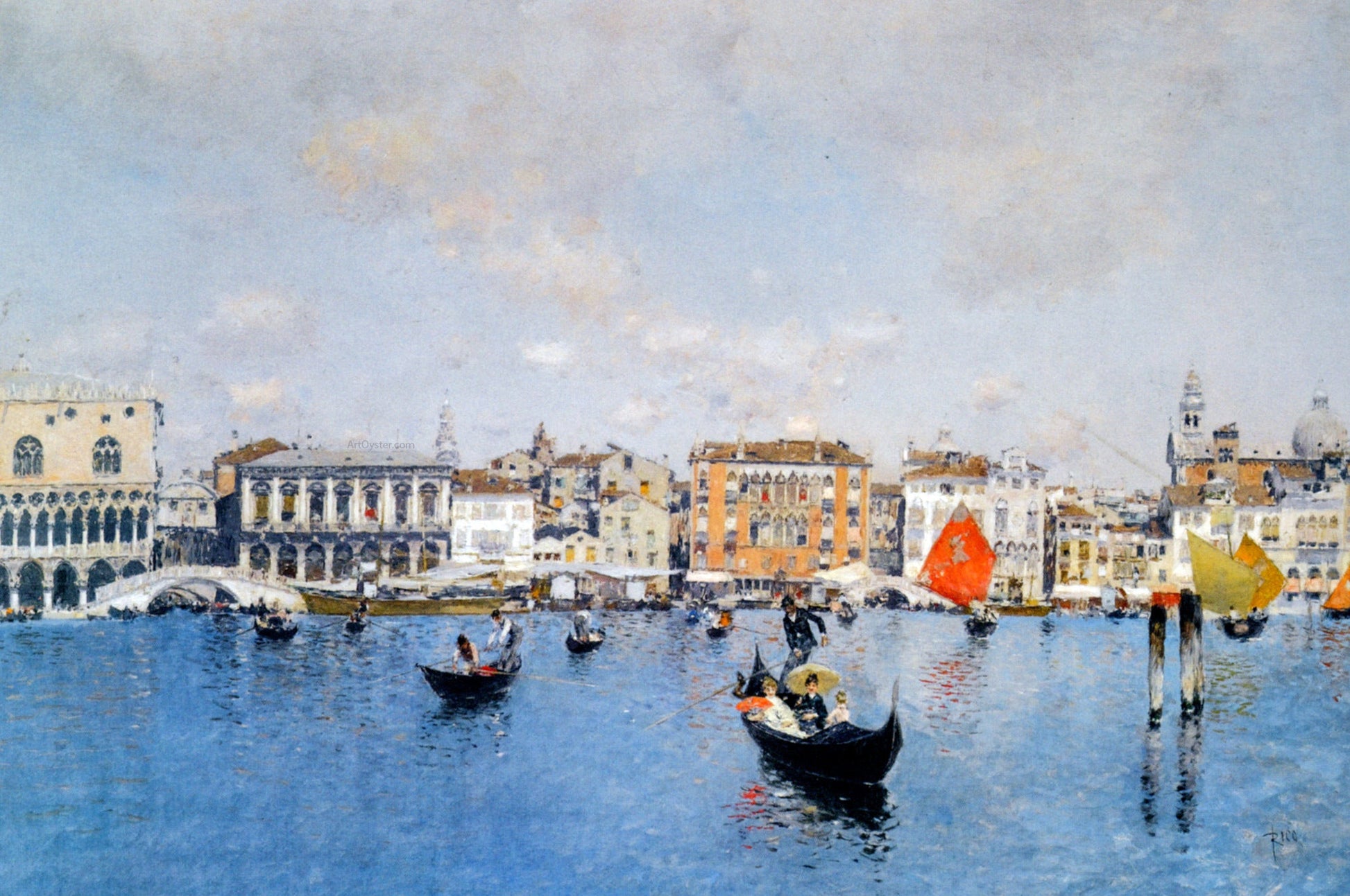 Martin Rico Y Ortega La Riva Degli Schiavoni Dal Bacino Di San Marco - Canvas Print