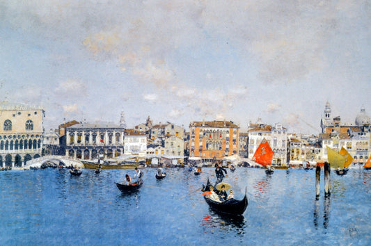 Martin Rico Y Ortega La Riva Degli Schiavoni Dal Bacino Di San Marco - Canvas Print