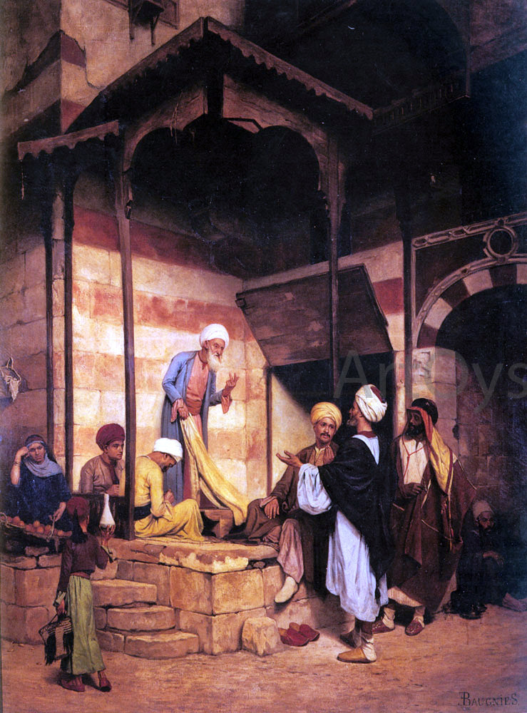 Eugene Baugnies La Rue Du Mousky Au Caire - Canvas Print