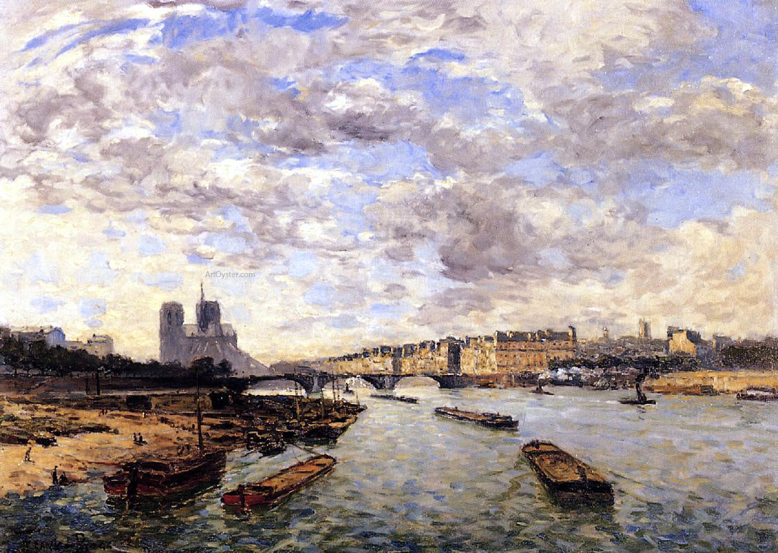 Frank Myers Boggs La Siene, Vue du Pont d'Austerlitz - Canvas Print