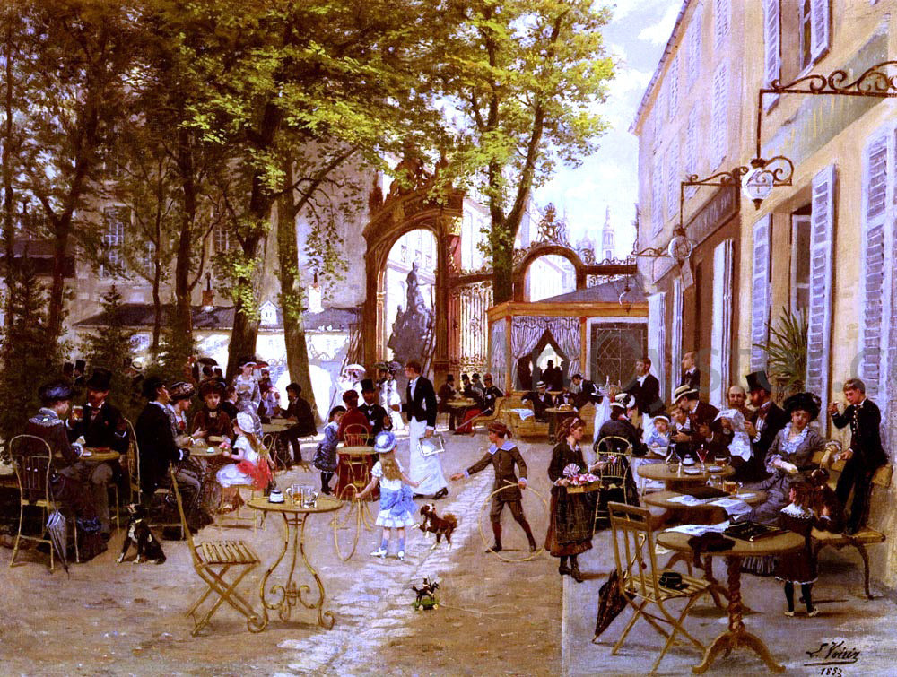 Leon Joseph Voirin La Terrasse Du cafe Du Glacier, Place Stanislas A Nancy - Canvas Print
