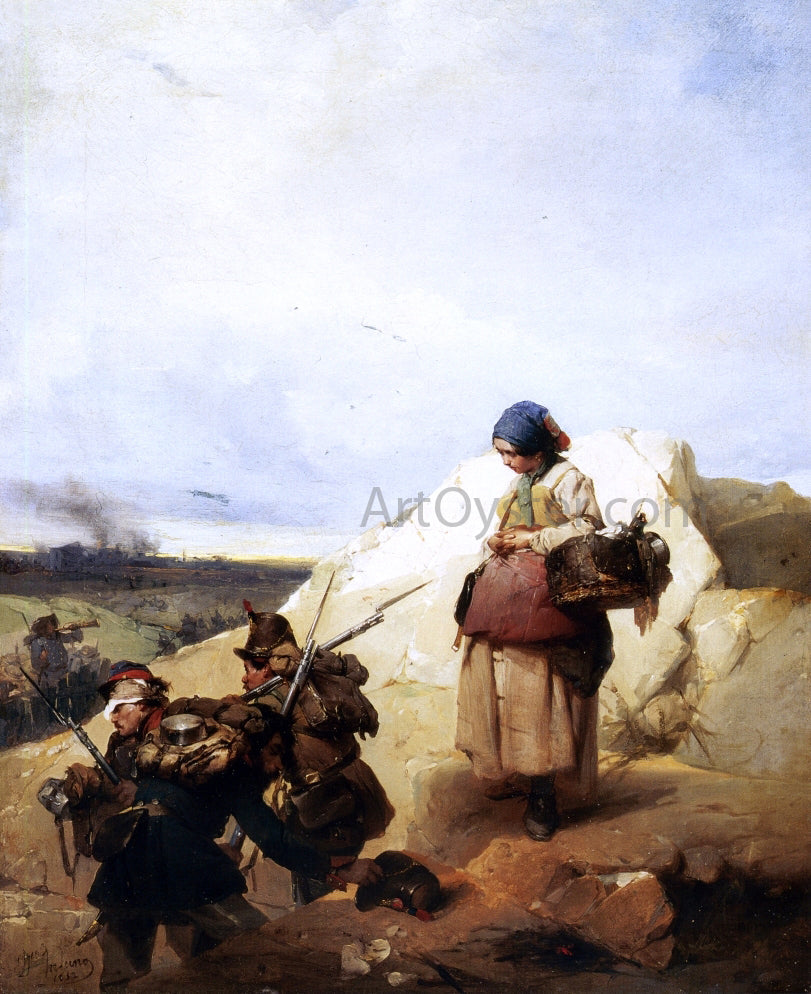 Domenico Induno La Vivandiera - Canvas Print