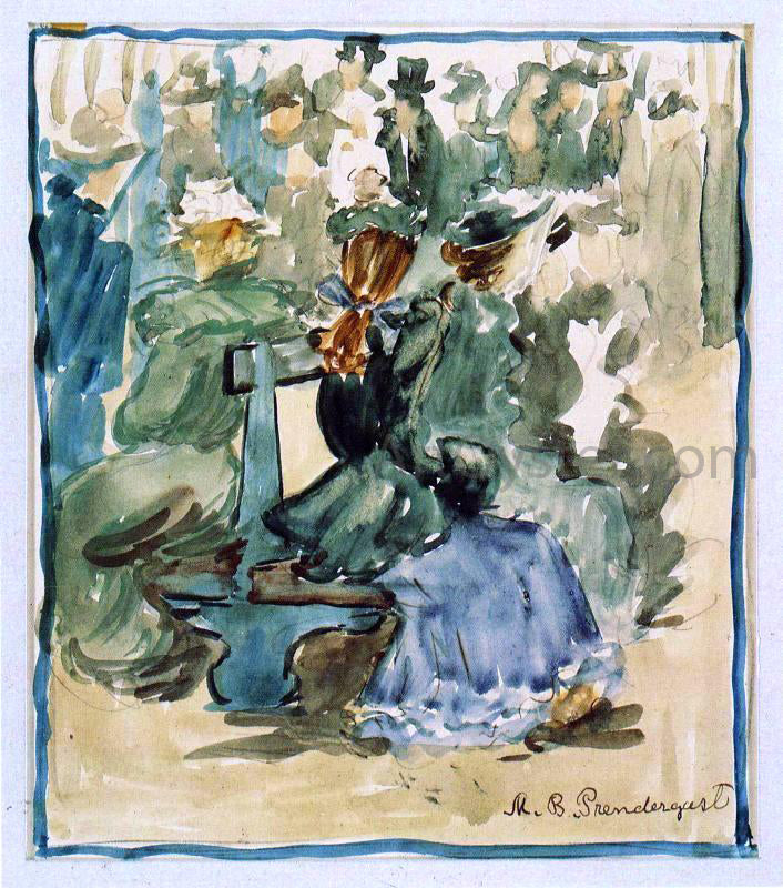 Maurice Prendergast Ladies Seated on a Bench (also known as Ladies in the Park) - Canvas Print
